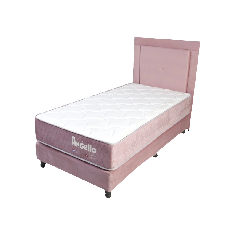 SOMIER ANGELLO STAR ROSA 100X190 (SOLO BASE Y COLCHÓN)