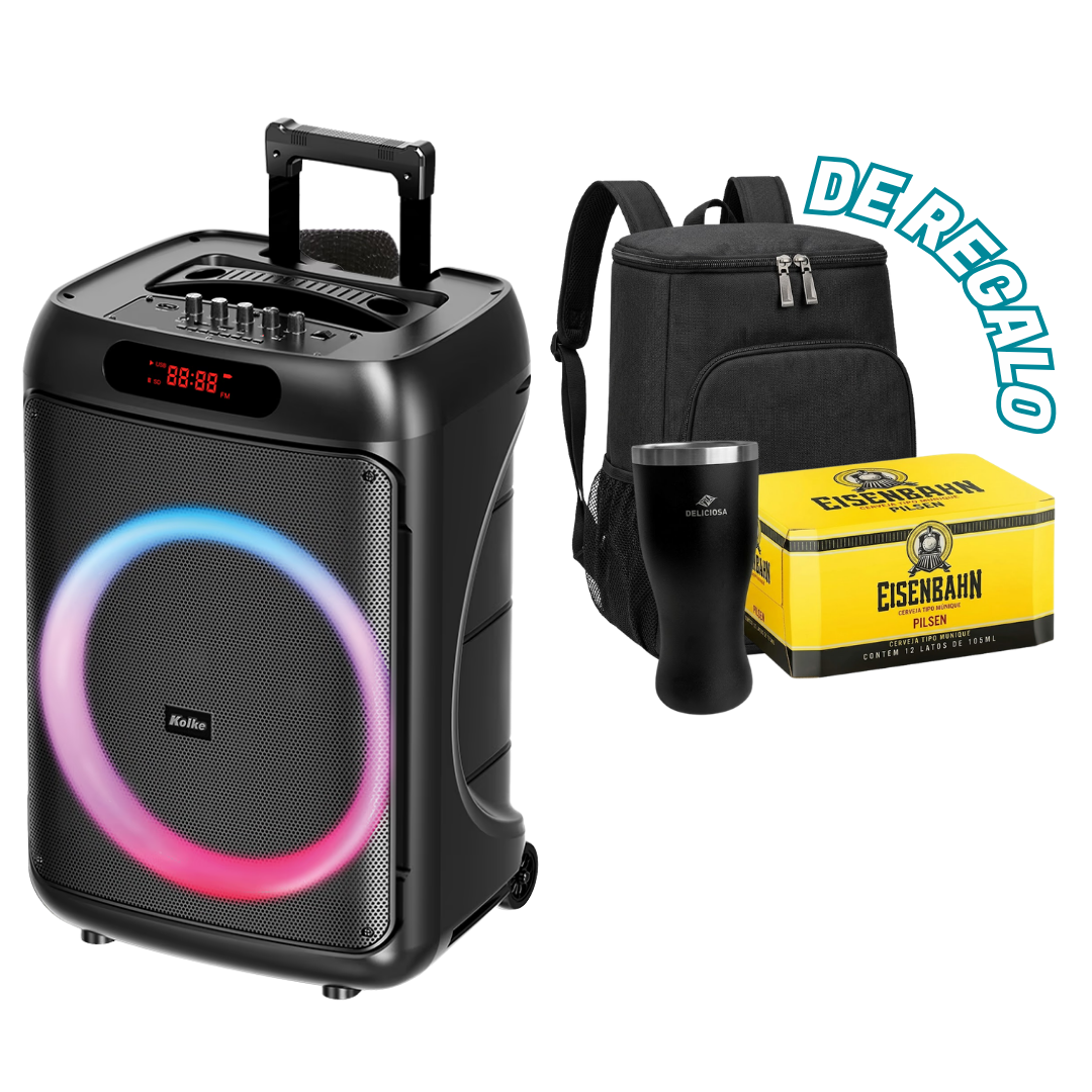 PARLANTE KOLKE 15FIESTA FX15 KPB731+MOCHILA+VASO+P