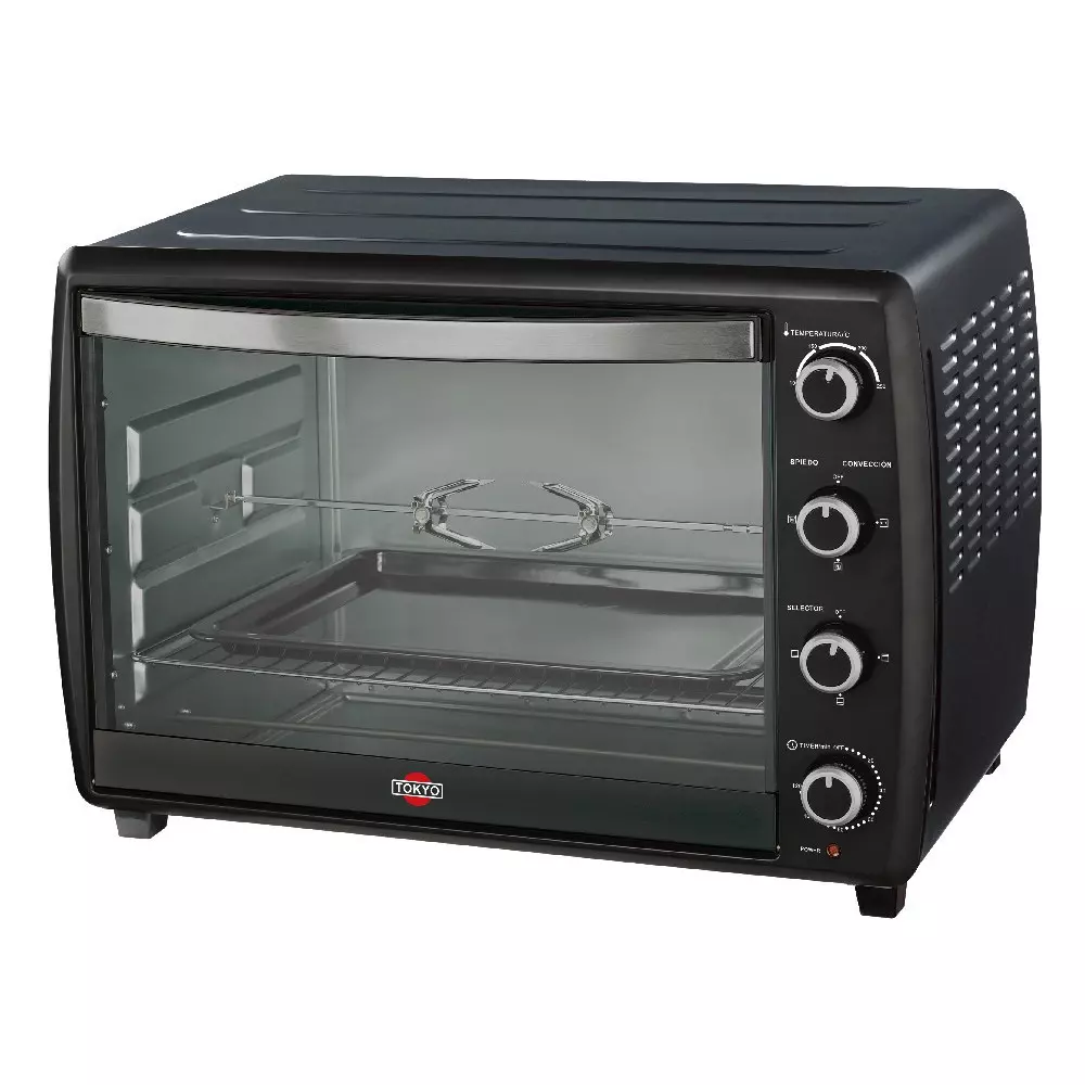 HORNO ELECTRICO TOKYO 60LTS TATA CONVECTOR Y SPIEDO NEGRO